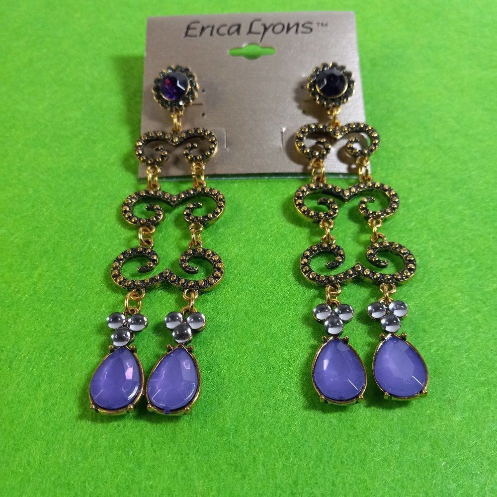 NWT Erica Lyons Long Dangling Earrings